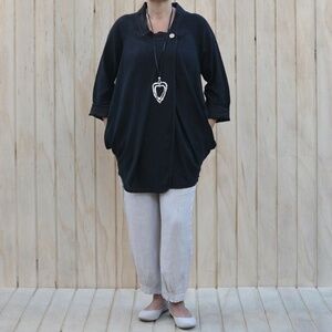 Jacket Plus Size Fits 14-18 Black Wrap Cotton Linen Lightweight